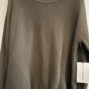 Lucky Brand Olive Green Crew Neck Sweater